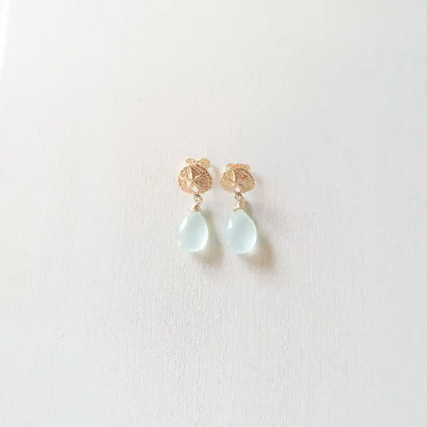 アクアサンドダラーピアス